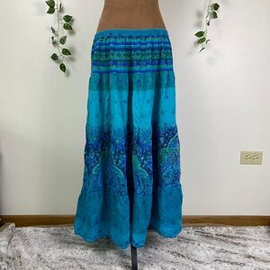 Phool Y2k fairy hippie maxi skirt paisley tiered multipanel festival 2000s 80s